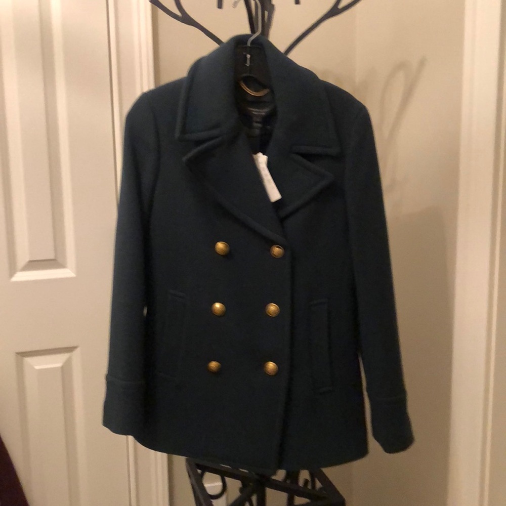 J Crew green peacoat